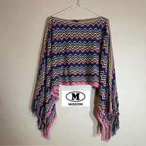 Missoni Colorful Zigzag Knit Poncho